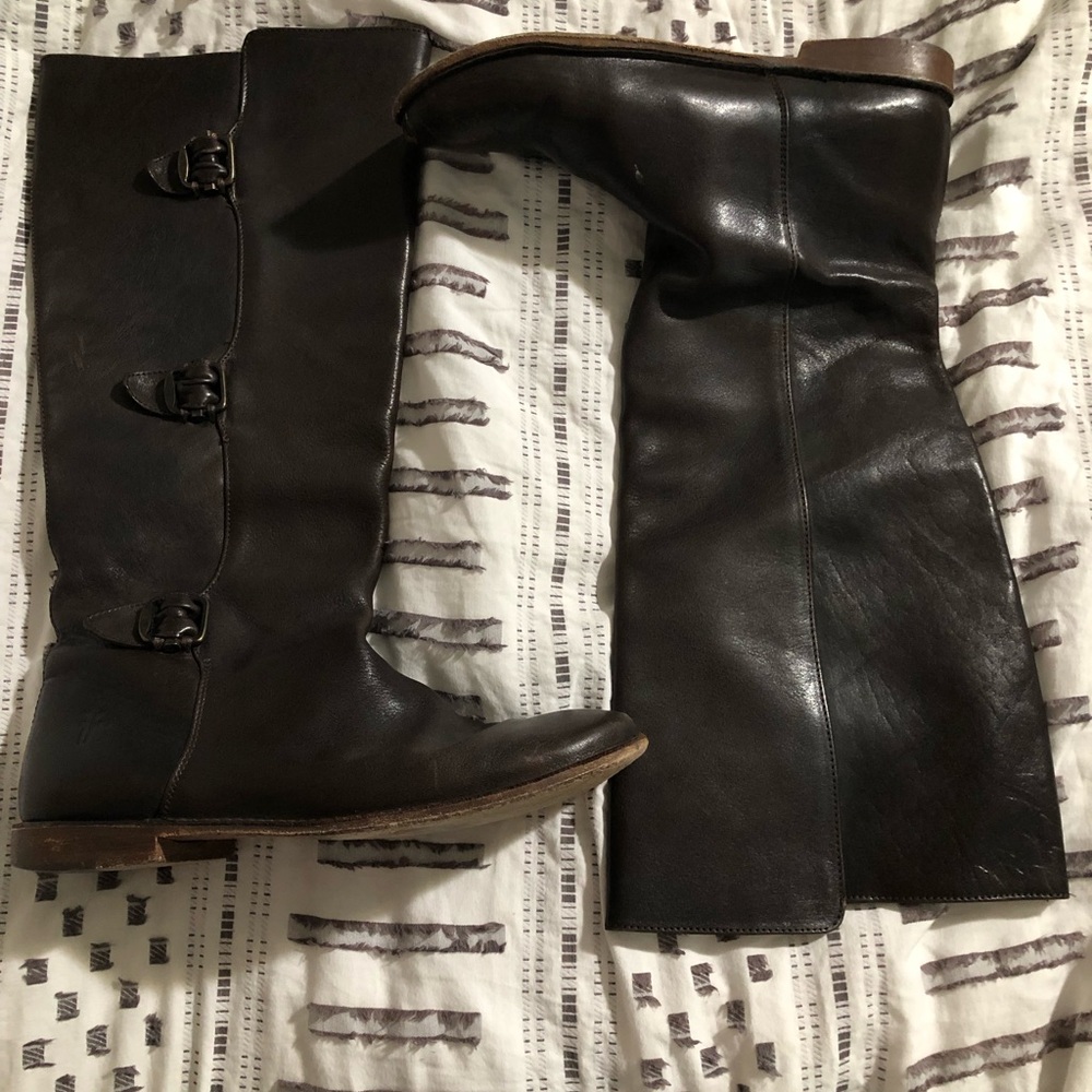 Frye three buckle boots, Dark brown
